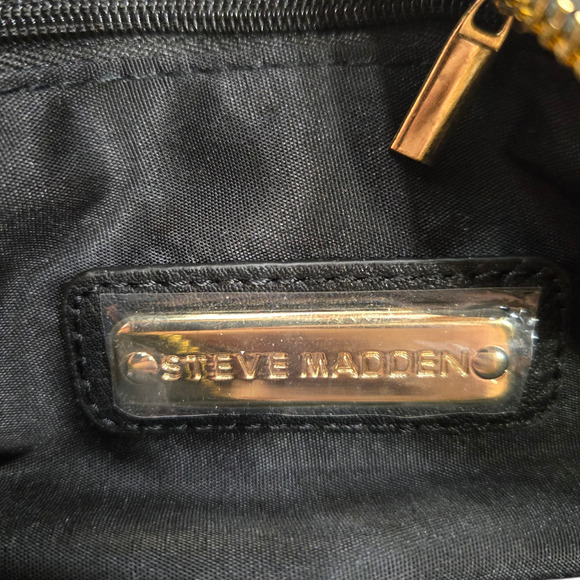 Steve Madden Braye Black Crossbody Bag Boho Embroidered Floral Studded Purse - Picture 10 of 13